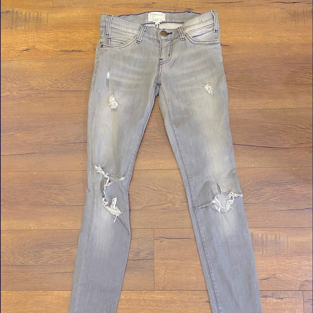 Current/Elliott Gray Ripped Skinny Jeans (24)